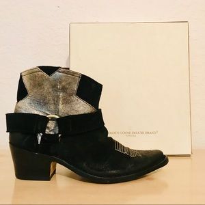 GOLDEN GOOSE NWB BLACK SUEDE ROCKSTAR ANKLE BOOT 8